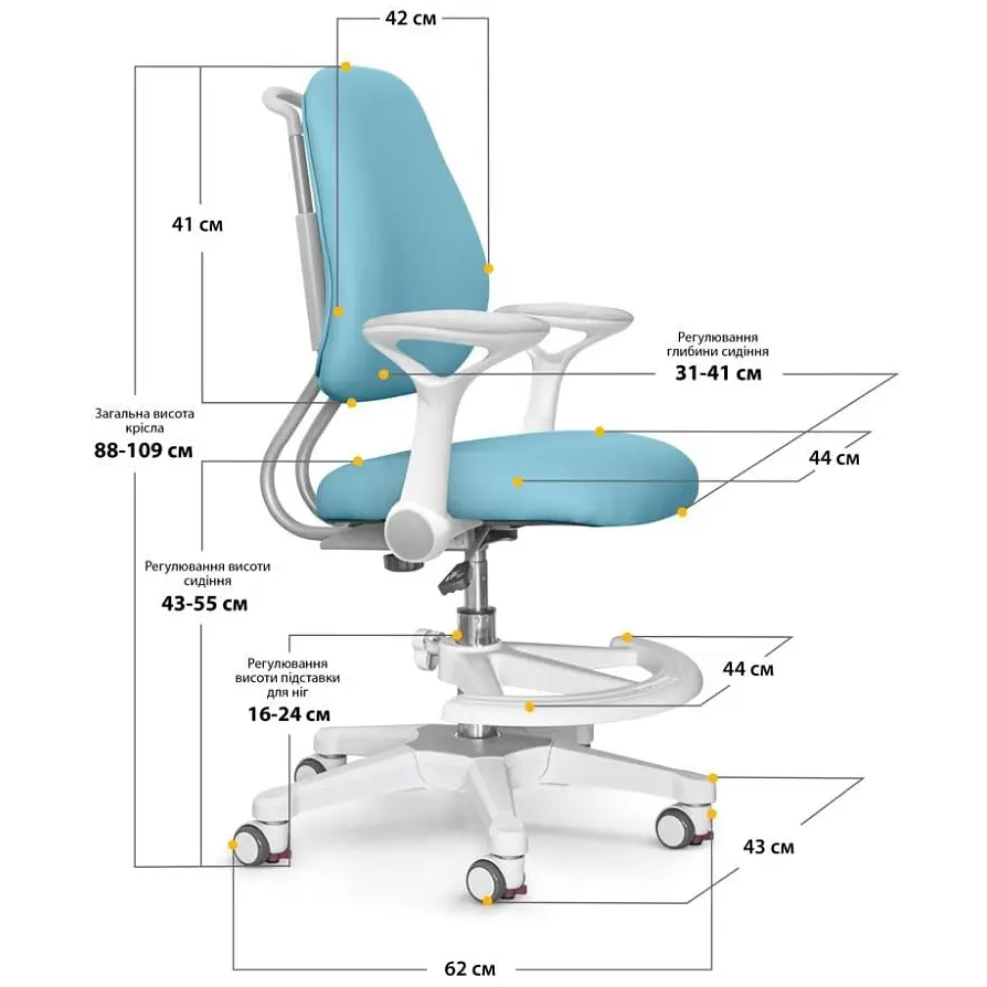 Дитяче крісло Evo-Kids Mio Ergo Blue (Y-507 KBL) - фото 3