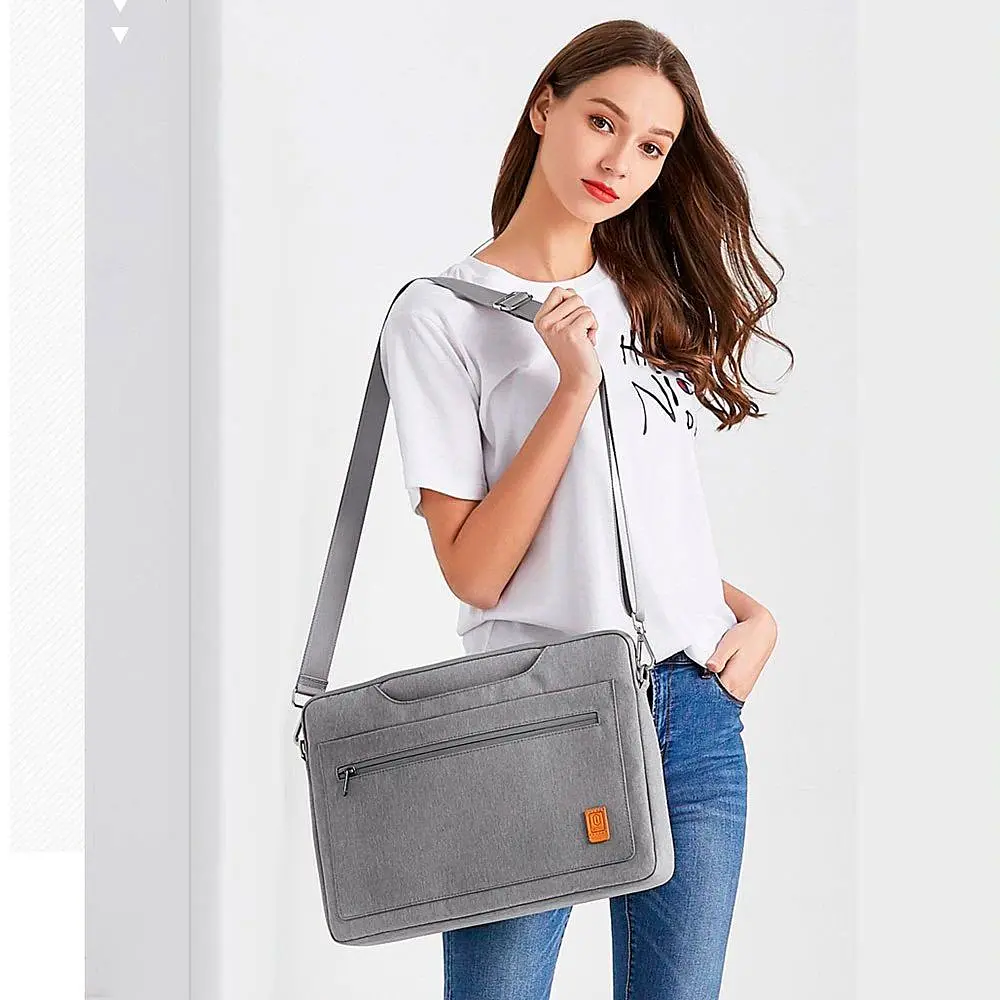 Сумка для ноутбука WiWU Pioneer Shoulder Handbag for MacBook New 13.3/14` (Grey) [81040] - фото 6