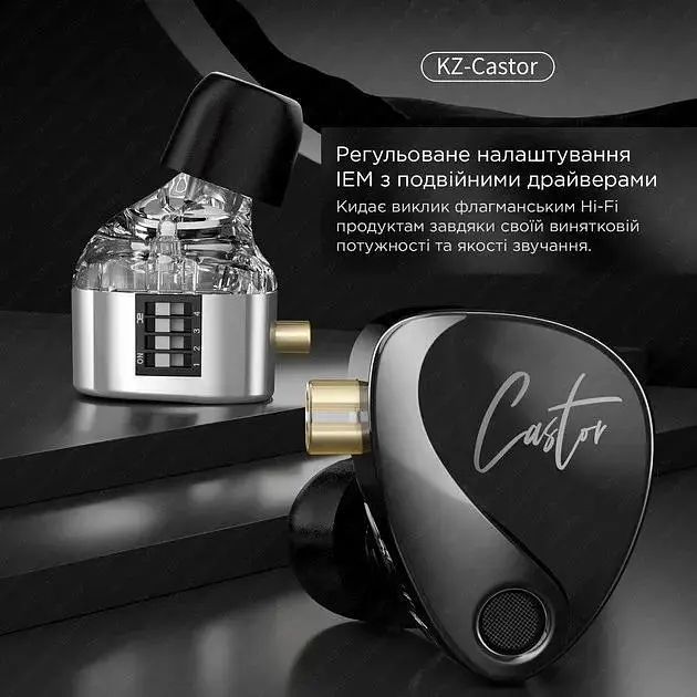 Проводные наушники Knowledge Zenith Castor silver с микрофоном - фото 4