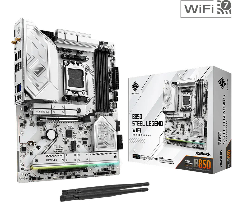Материнська плата ASRock B850 Steel Legend Wi-Fi Socket AM5 (B850 Steel Legend WiFi) - фото 5