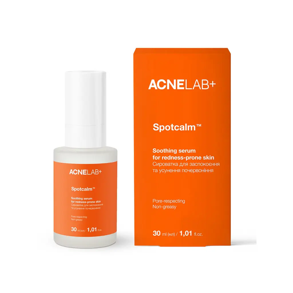 Сироватка для заспокоєння та усунення почервоніння Spotcalm Soothing serum for redness-prone skin ACNELAB+ 30 мл - фото 6