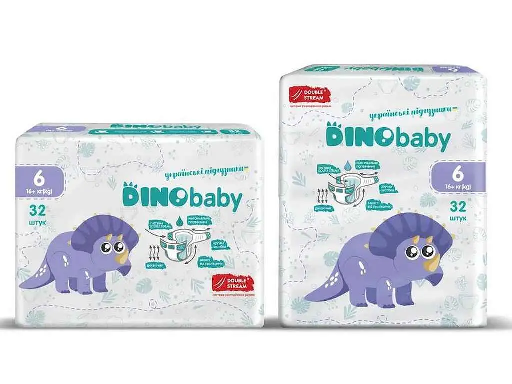 Підгузки DINO BABY дитячі №6 16+кг 32шт