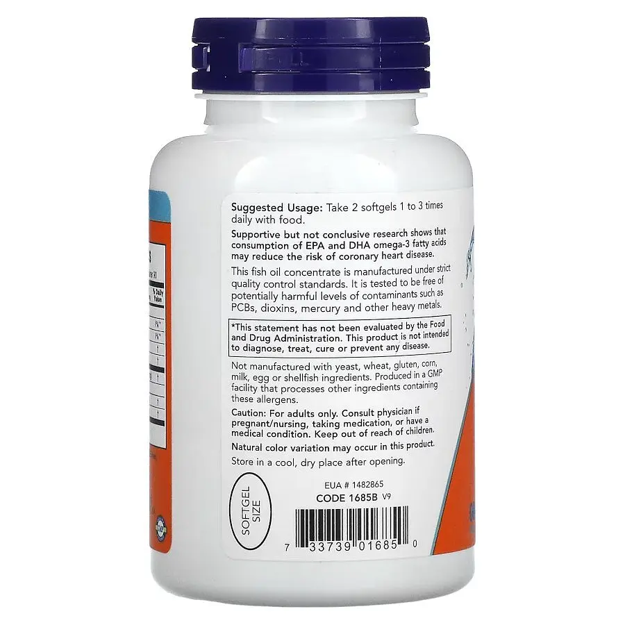 Жирні кислоти NOW Omega-3 Mini Gels, 180 капсул - фото 3