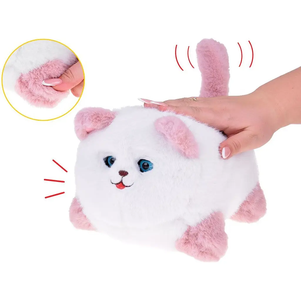 Интерактивная мягкая игрушка AiDA Smart Blinking Cat бело-розовая (AD54081) - фото 12