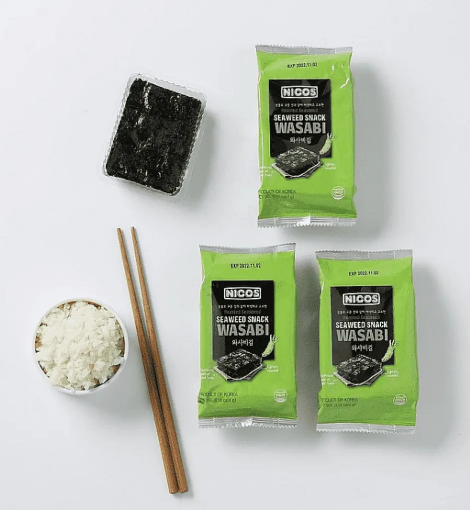 Чіпси з морських водоростей Nicos Seaweed Snack Wasabi 4г - фото 4