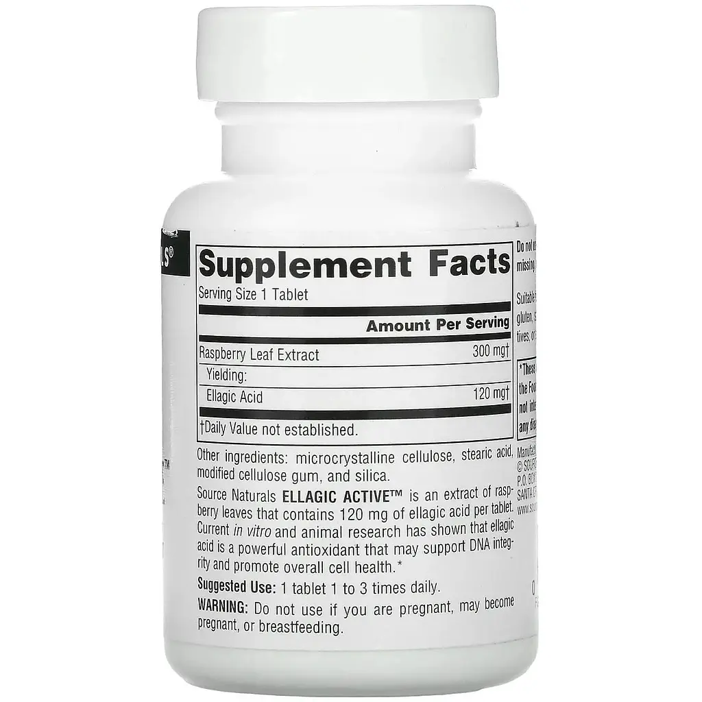 Екстракт листя малини Source Naturals Ellagic Active 300 мг 60 таблеток - фото 2