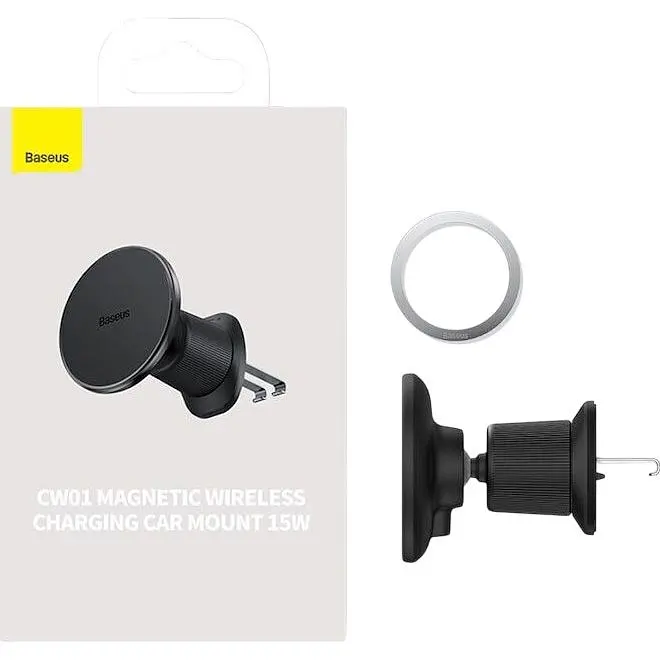 Автотримач із бездротовою зарядкою Baseus CW01 Magnetic Wireless 15W Black (C40141001111-00) [143780] - фото 8