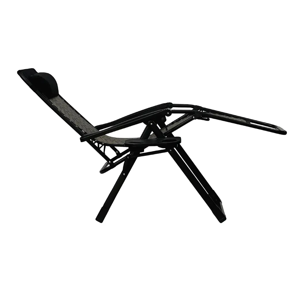 Розкладне крісло шезлонг LEOBRO Zero Gravity Premium Grey Rattan (LB-ZGC-G2-RG) - фото 5