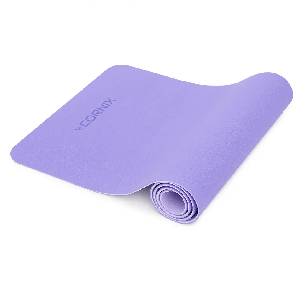 Килимок спортивний Cornix TPE 183 x 61 x 0.6 см для йоги та фітнесу XR-0004 Violet/Purple - фото 3