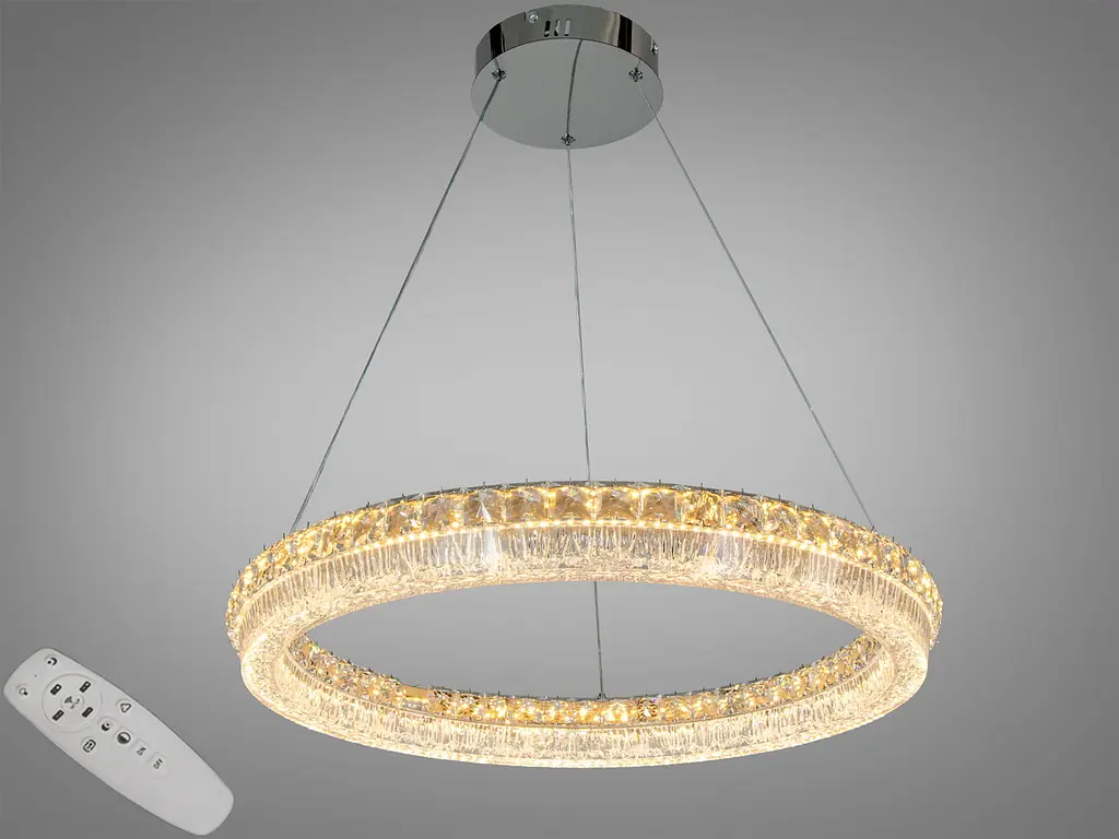 Підвісна LED-люстра Diasha MD6027/600HR для спальні, кухні та вітальні, 95 W, 61 см, 10-18 m2 - фото 2