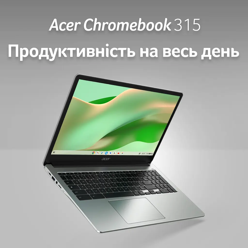 Ноутбук Acer Chromebook CB315-5H 15' FHD IPS, Intel C N100, 8GB, F128GB, UMA, ChromeOS, серебристый (NX.KPPEU.001) - фото 2