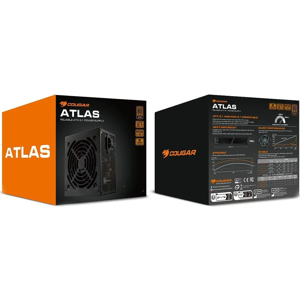 Блок живлення Cougar ATLAS650 650W PCIE 5.1 (31AT065001P01) [148562] - фото 6