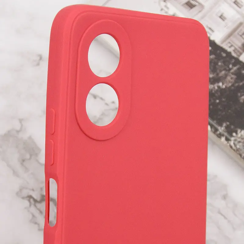 Силиконовый чехол Candy Full Camera для Oppo A38 / A18 Красный / Camellia - фото 5