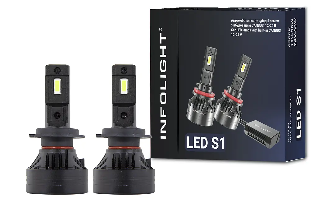 Комплект світлодіодних ламп Infolight S1 H7 50W - фото 6