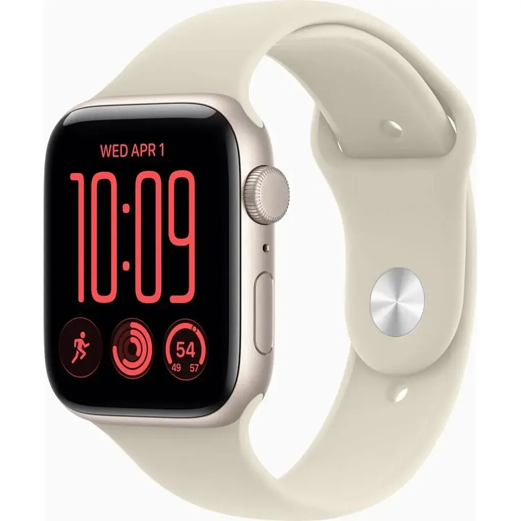 Смарт-годинник Apple Watch SE 3 2026 GPS + Cellular 44mm Starlight Aluminium Case with Sand Sport Band - M/L (MJLN4RK/A)