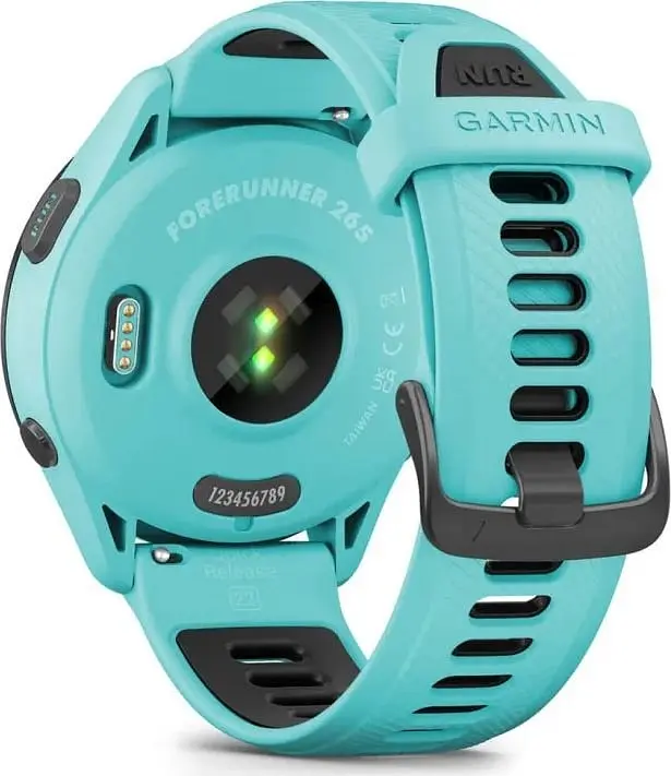 Смарт-годинник Garmin Forerunner 265 Black Bezel with Aqua Case and Aqua/Black Silicone Band (010-02810-12)