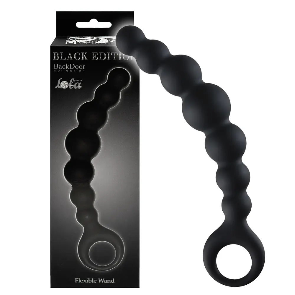 Анальні намиста Lola Games Black Edition 18 см (чорний) - фото 4
