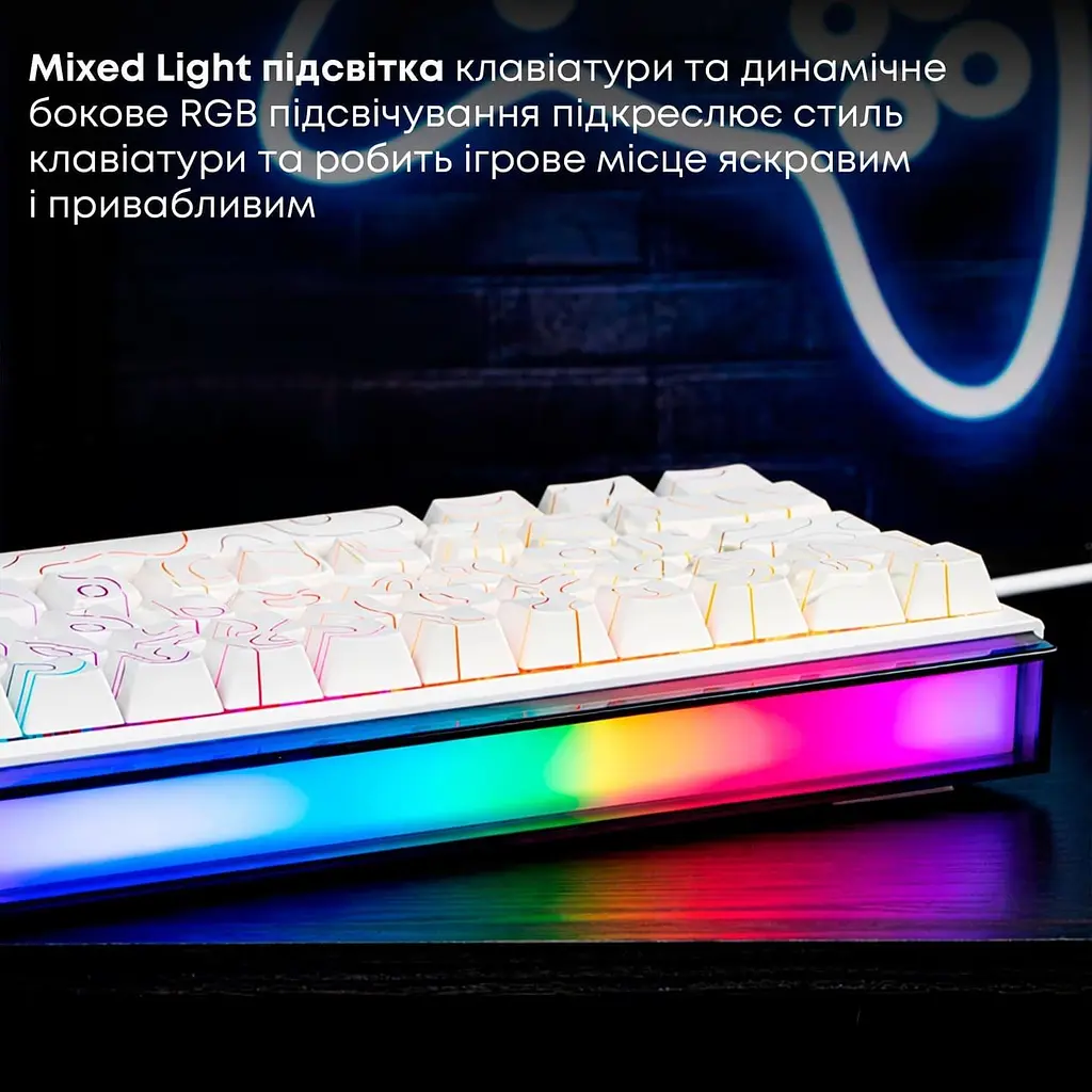 Клавиатура Ajazz NK68 Red switches Side contour White (NK68-R-S-W) - фото 11
