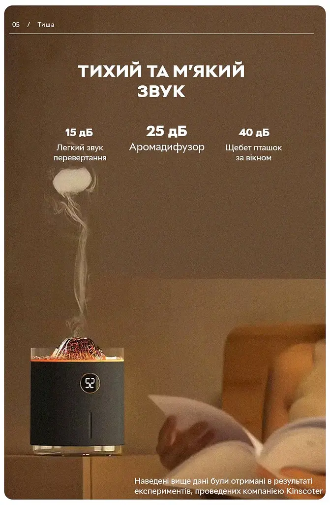 Портативний зволожувач повітря Kinscoter Volcano Jellyfish Ultrasonic Air Humidifier HX-127 350 мл, акумулятор 1200 mAh, білий - фото 6