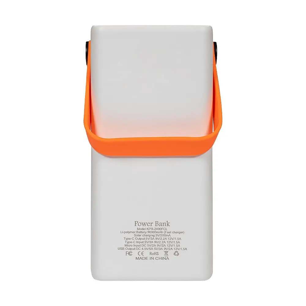 Повербанк 90000mAh Power Bank Kraft KPB-2490FCL White 22.5W QC3.0 LED-ліхтар (43-00071) - фото 4