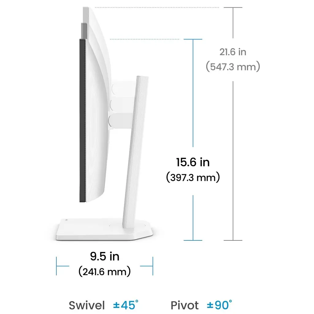 Монітор TFT 27" BenQ GW2790TC, IPS, 144Hz, HDMI, DP, USB-C, HAS, Pivot, колонки, білий (9H.LNSLA.TBE) - фото 10