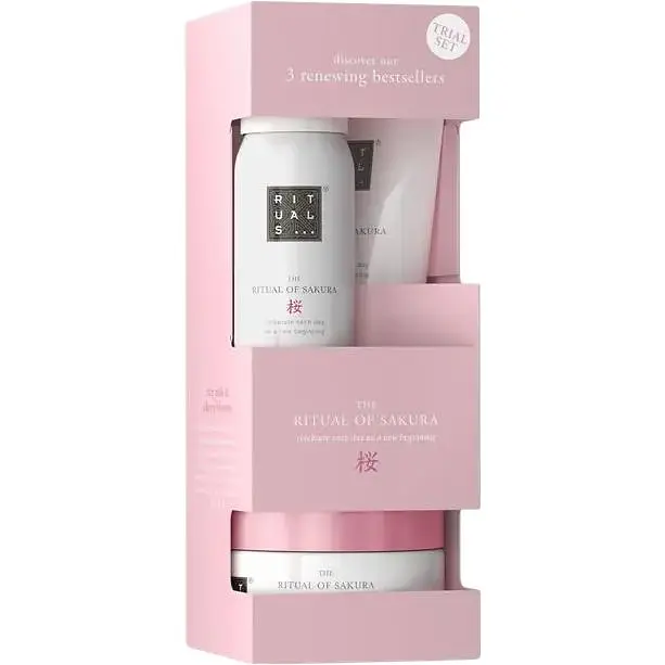 Подарунковий набір Rituals The Ritual of Sakura Trial Set: скраб для тіла 125 г + крем для тіла 70 мл + гель для душу 50 мл - фото 3