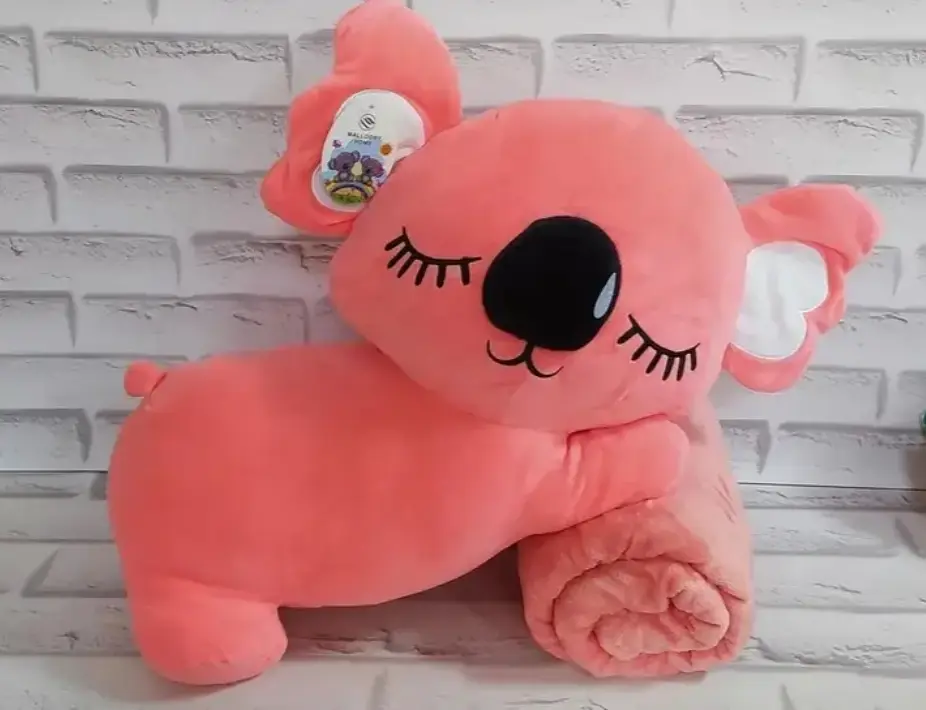 Дитяча м'яка іграшка "Коала" L1129(Pink) іграшка з пледом розмір 50 см - фото 6