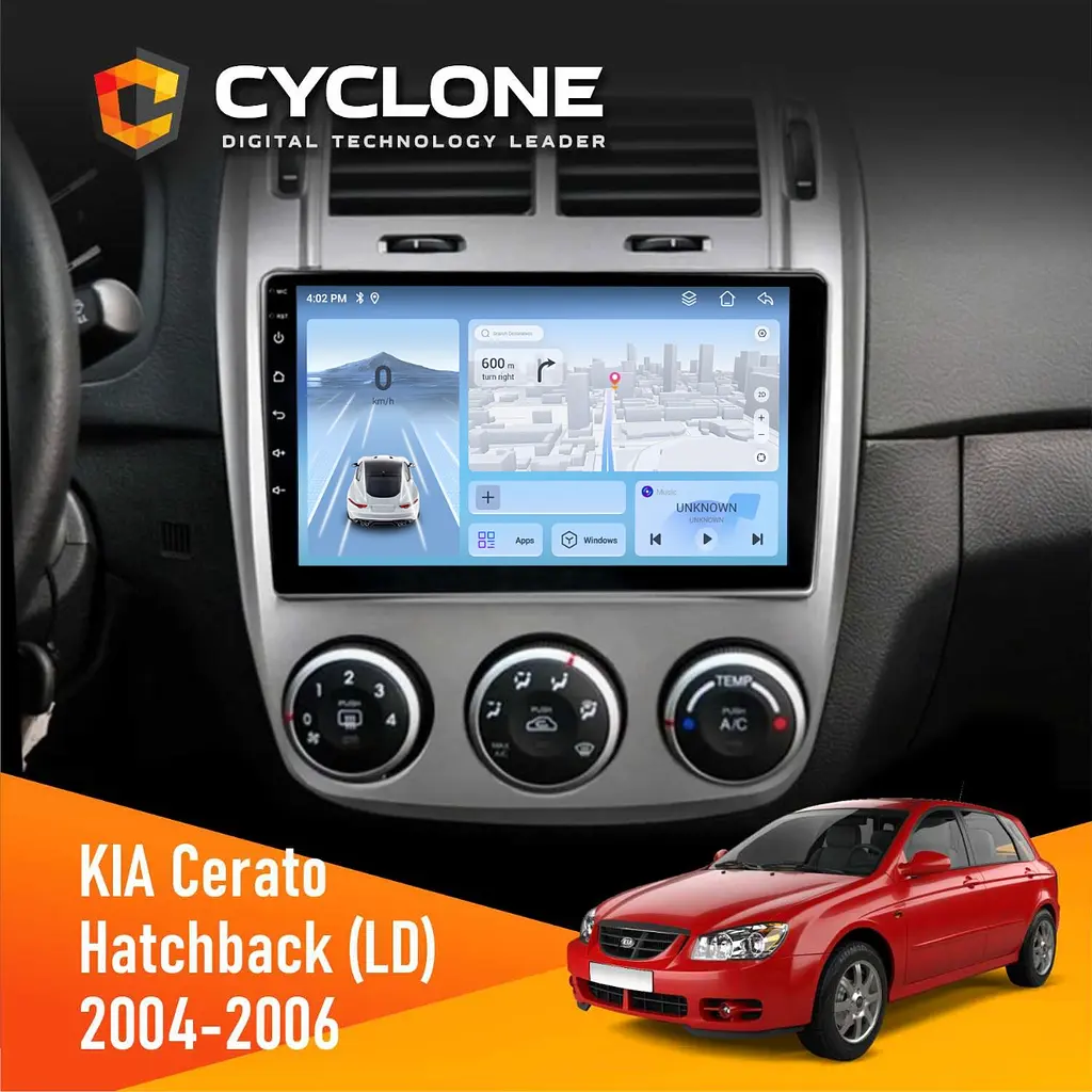 Штатна магнітола KIA Cerato 2004-2006 Cyclone C9-012 4x64, DSP, 4G Cyclone (НФ-00008092)