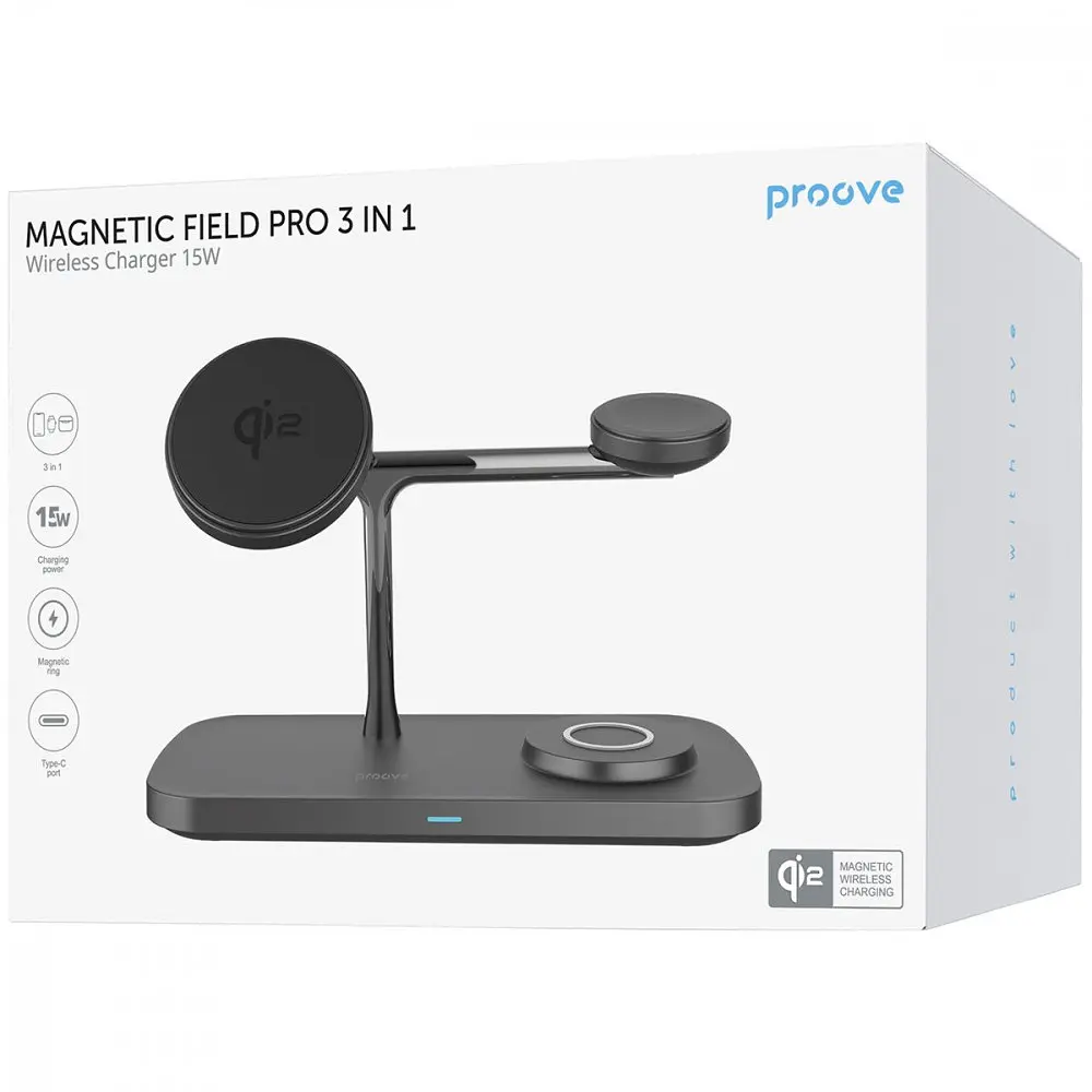 Бездротовий ЗП Proove Magnetic Field Pro 3 in 1 Qi2 - фото 2