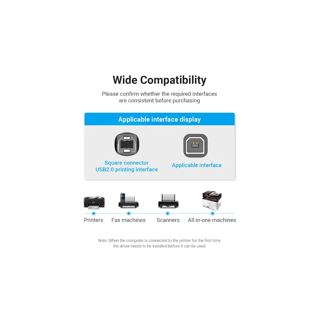 Кабель для принтера USB 2.0 AM/BM 1.5m 480Mbps PVC black Vention (COQBG) - фото 10