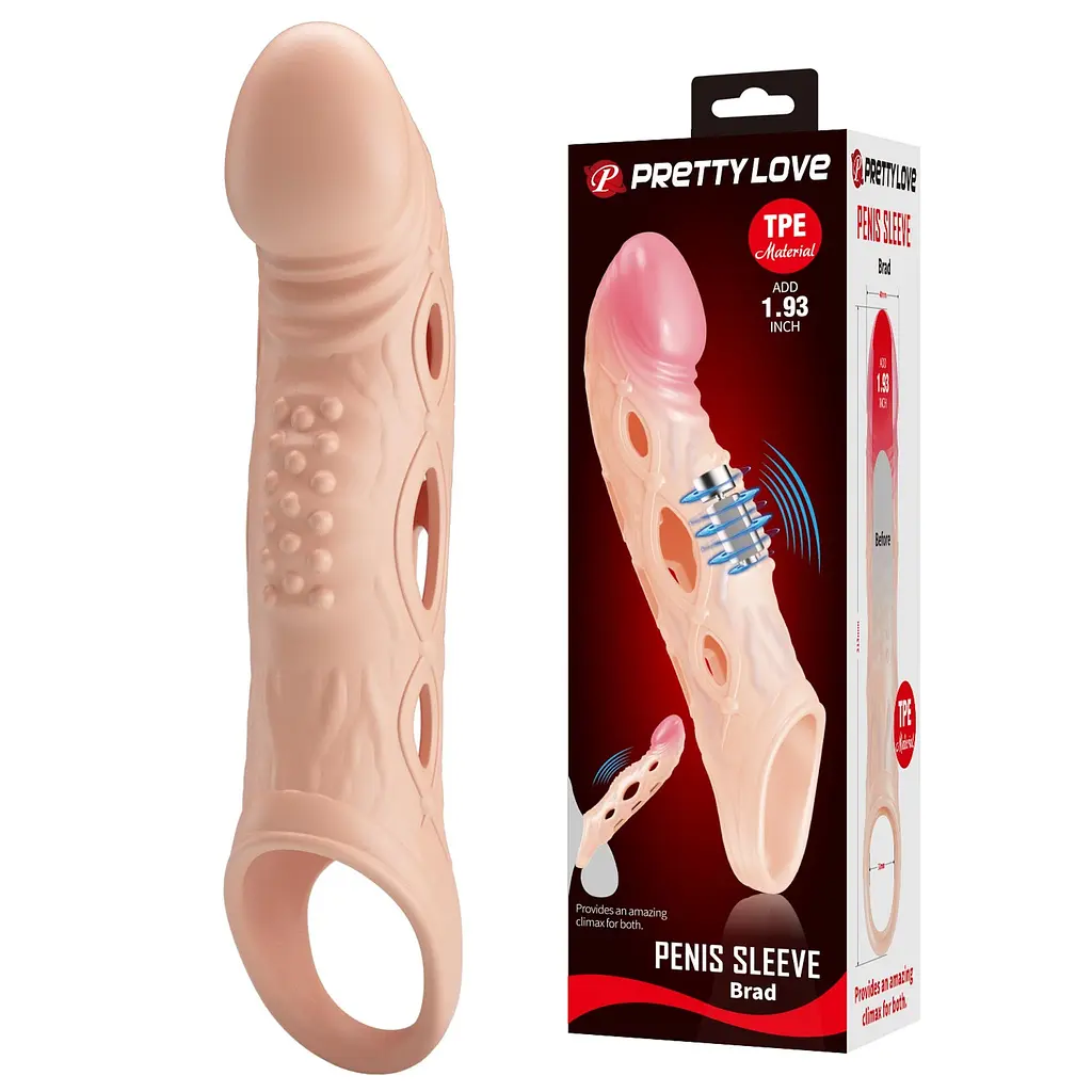 Подовжуюча насадка на пеніс PRETTY LOVE Penis Sleeve BRAD PRETTY LOVE BI-026240Z 103674