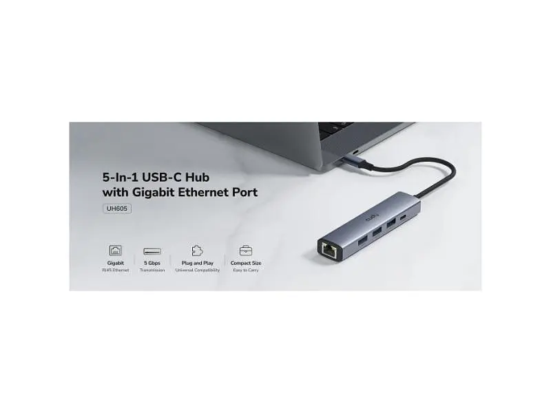 USB-хаб CUDY UH605 Grey - фото 7