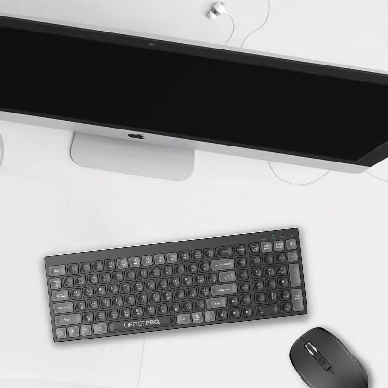 Клавіатура OfficePro SK985B Wireless/Bluetooth Black (SK985B) - фото 6