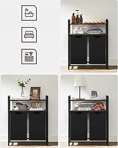 Кошик для білизни Leobert Costway 92 л з 2 полицями в стилі Loft - фото 2