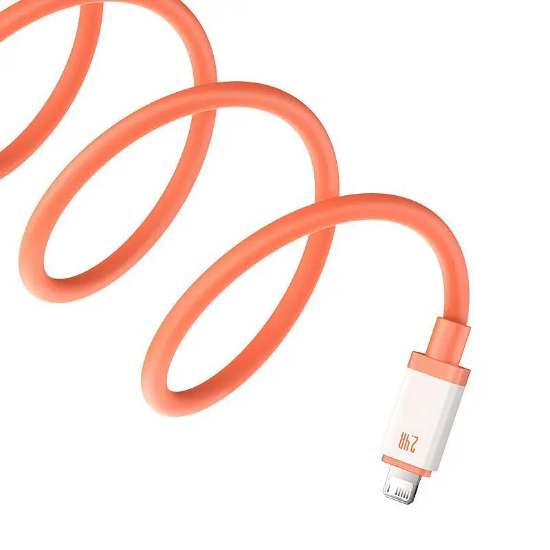 Кабель USB to Lightning для iPhone iPad Baseus Data Cable (1m, 2.4A, 480 Mbps). Orange (P10368803731-00) - фото 4