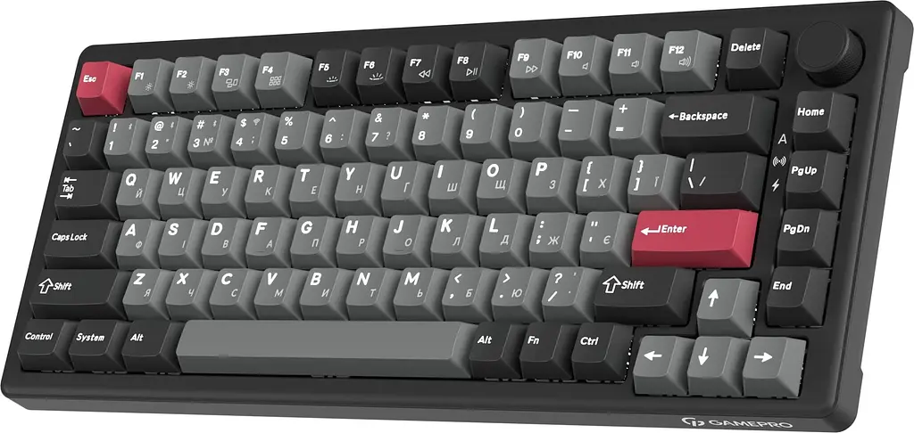 Клавиатура беспроводная GamePro Asgard Yord Keychron Super Red Switch Black (MK266BK) - фото 2