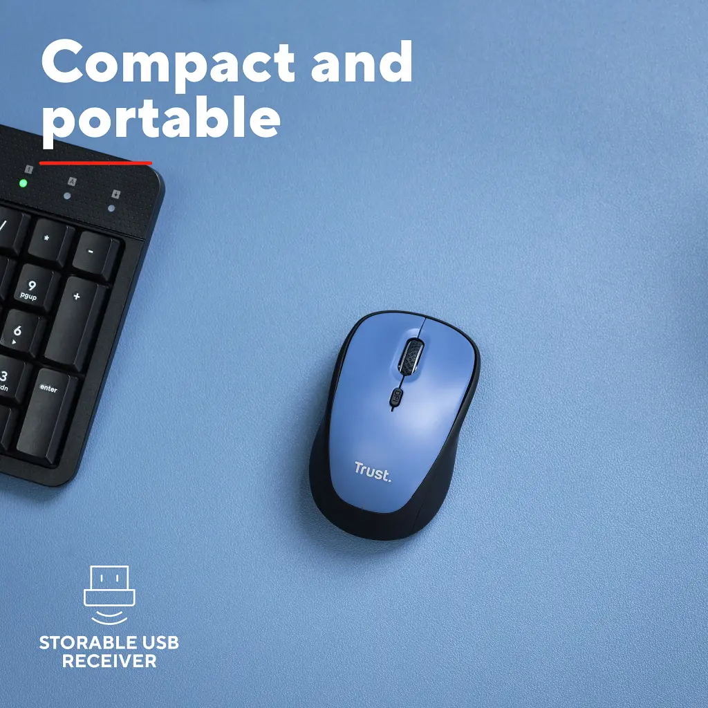 Мишка Trust Yvi+ Silent Wireless Dark Blue (25514) - фото 10