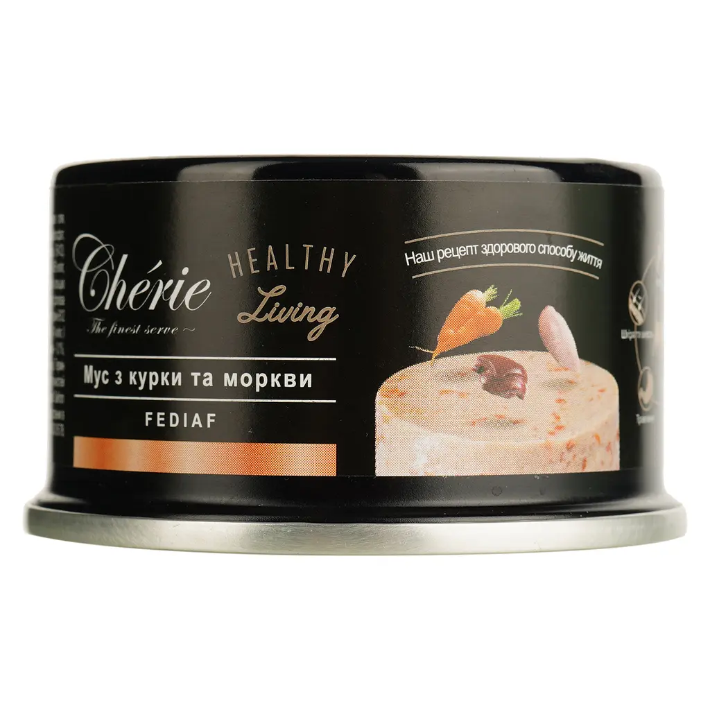 Вологий корм для котів Cherie Healthy Living Chicken &Carrot Mousse мус з курки та моркви 80 г - фото 2