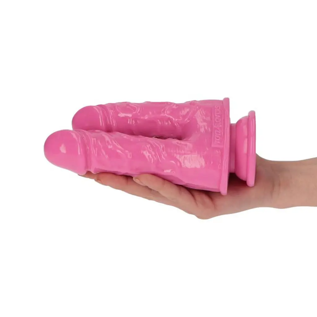 Подвійний фалоімітатор Toyz4lovers Caino e Abele, 15.5 см (рожевий) - фото 4