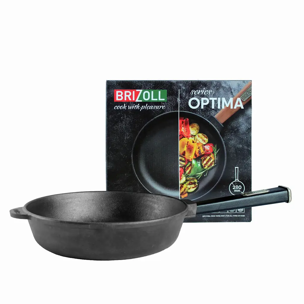 Сковорода чавунна Brizoll Optima O2860 28 см - фото 10