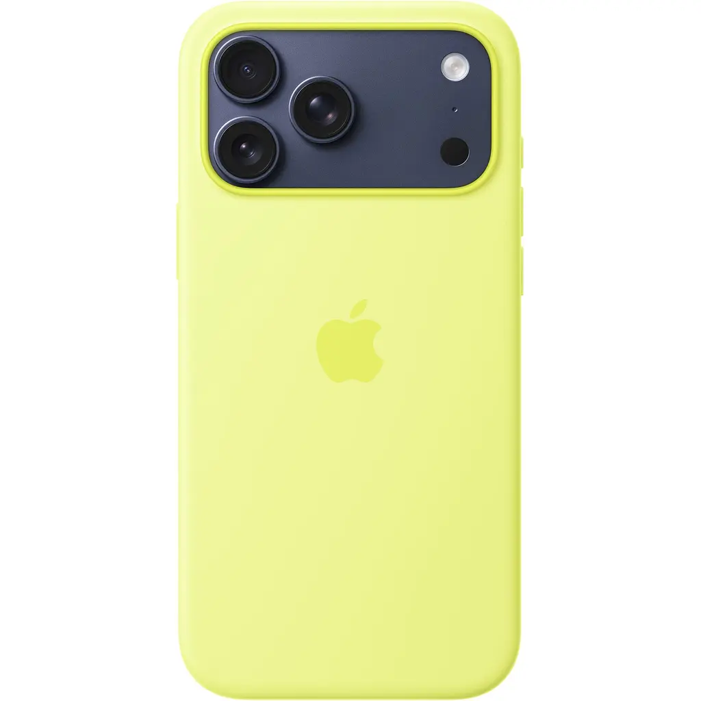 Чохол Silicone Case with Button, Animation & MagSafe для Apple iPhone 17 Pro Max Neon Yellow AAA [153245] - фото 3