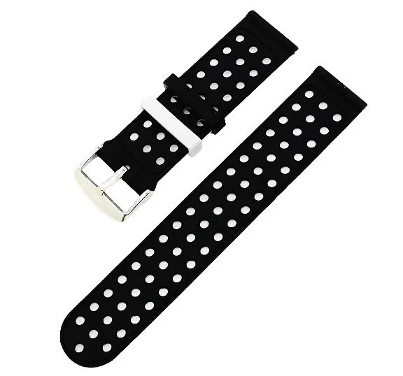 Двойной ремешок Primo с перфорацией для часов Samsung Galaxy Watch 42 мм (SM-R810) Black White - фото 3