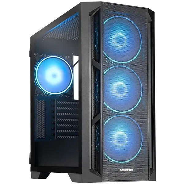Корпус Chieftec APEX LUMO GA-01B-L-OP 4x140mm A-RGB, USB-C, E-ATX, без Блок живлення, Чорний