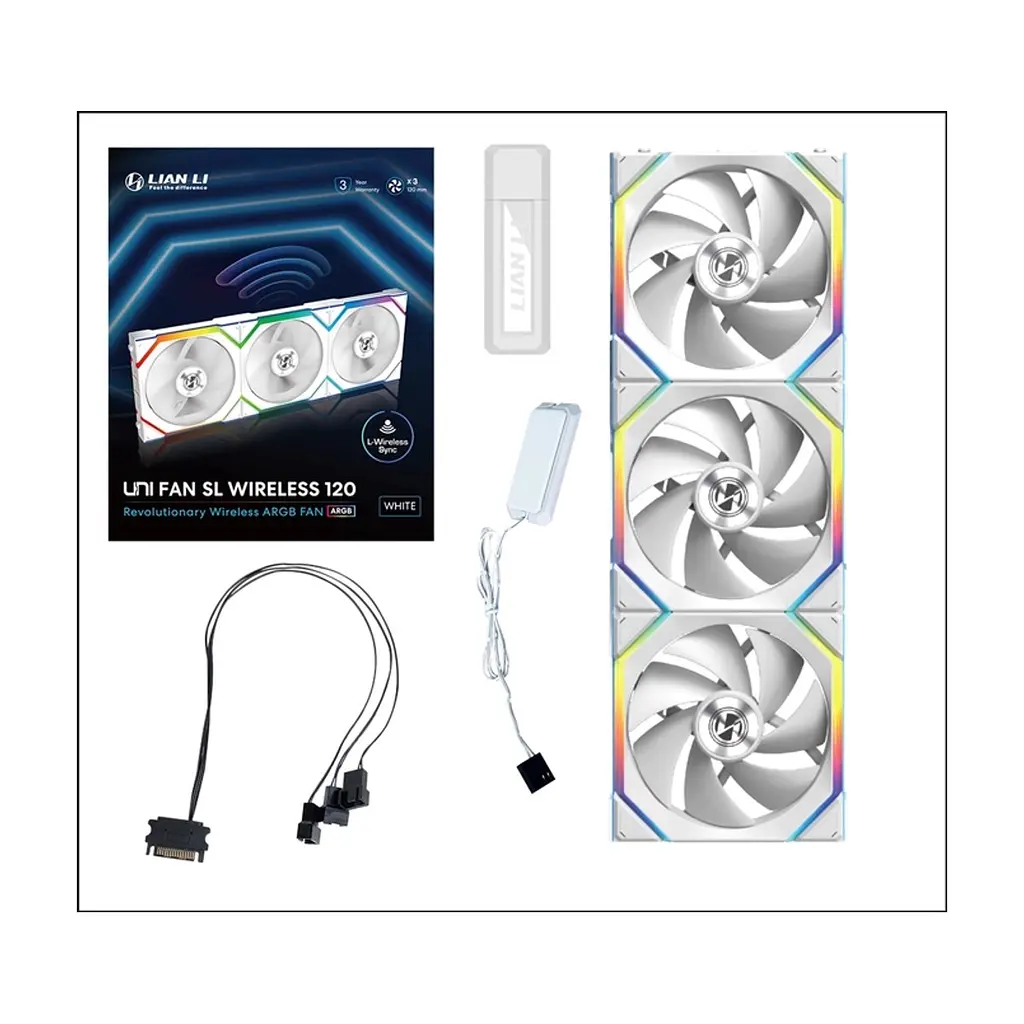 Кулер до корпусу Lian Li Uni Fan SL WIRELESS 120-3, White (G99.12SL1W3W.00) - фото 8