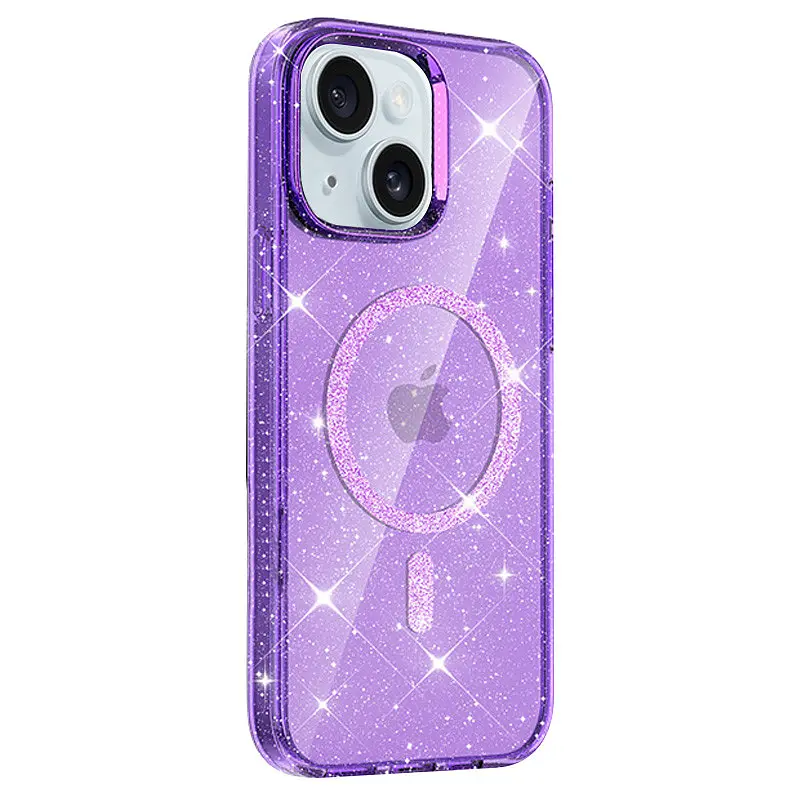 Чохол TPU Eclipse Sparkle Magnetic Fit для Apple iPhone 14 / 13 (6.1") Purple - фото 2