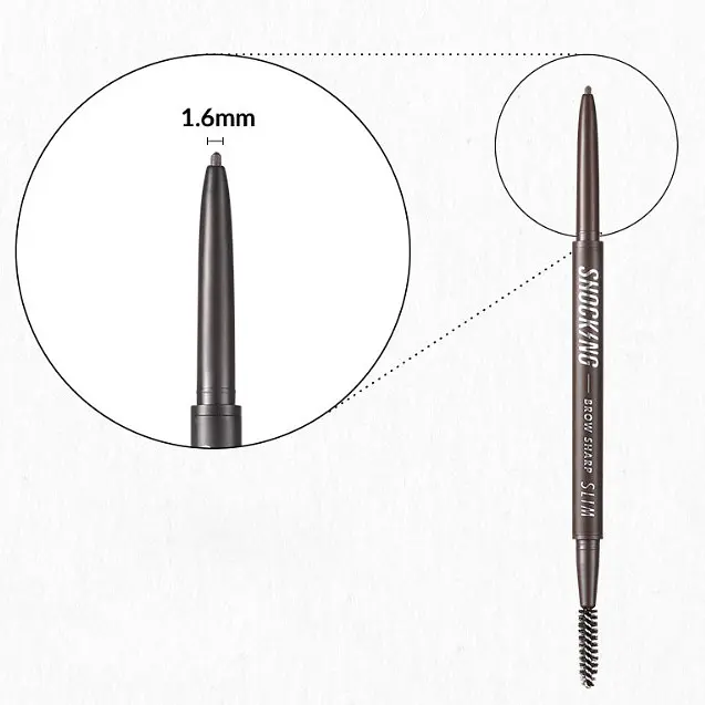 Карандаш для бровей Tony Moly The Shocking Vegan Brow Sharp Slim Gray Brown тон 01, 0.8 г - фото 2
