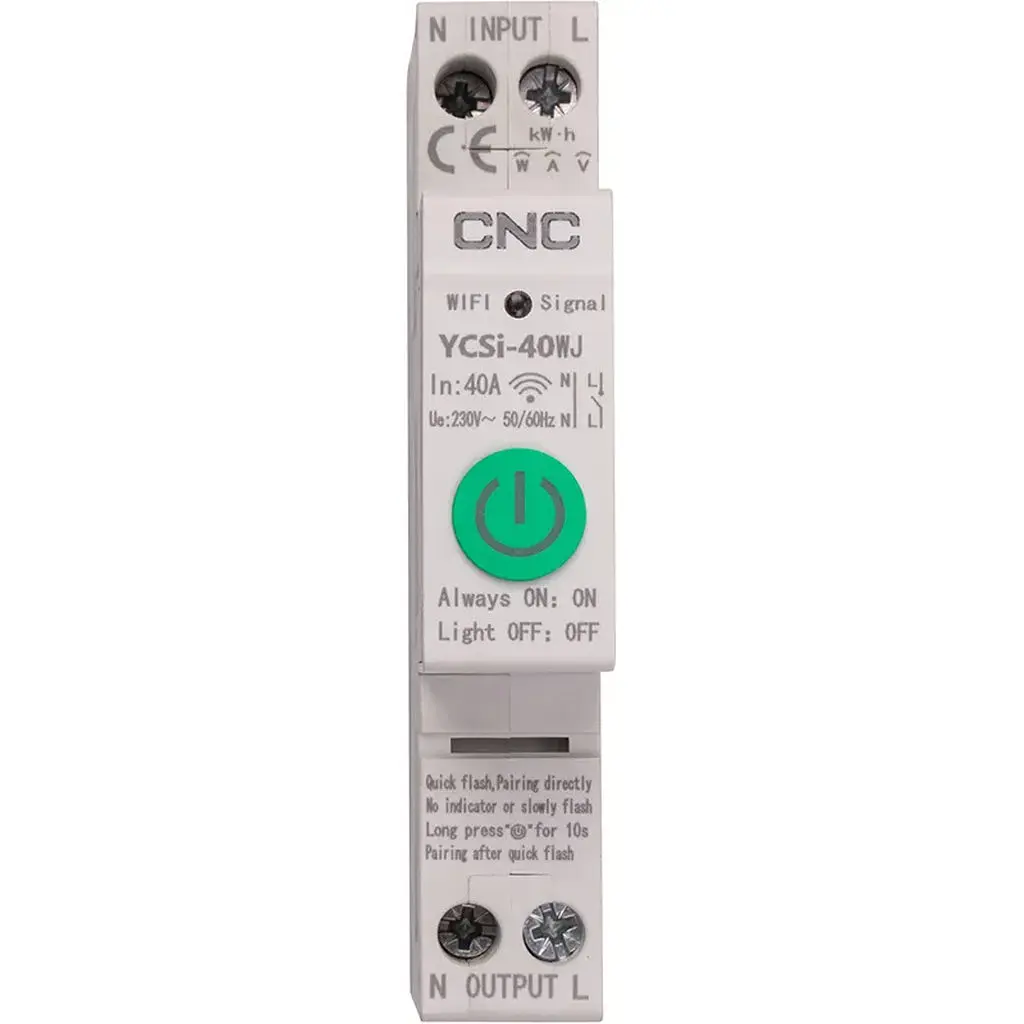 Розумний 1-контактний Wi-Fi-перемикач CNC YCSi-40WJ