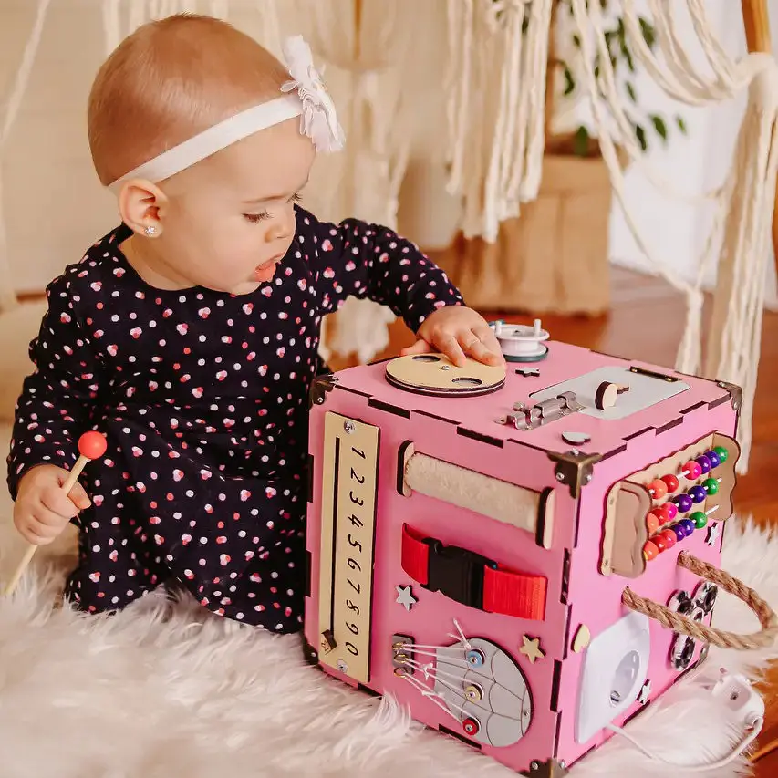 Развивающая игрушка Бизикуб Temple Group TG200162 23х23х23см Розовый - фото 7