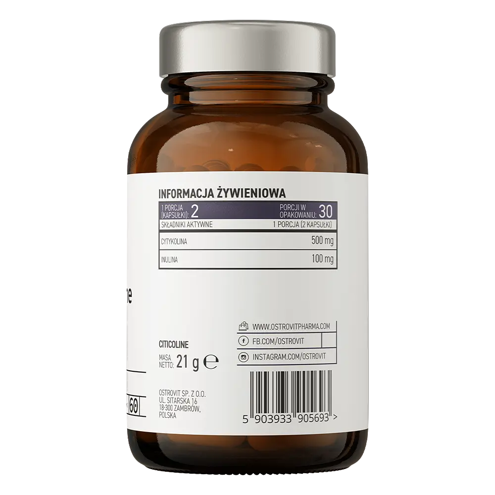 Цитиколин OstroVit Pharma Citicoline 60 каспул - фото 3