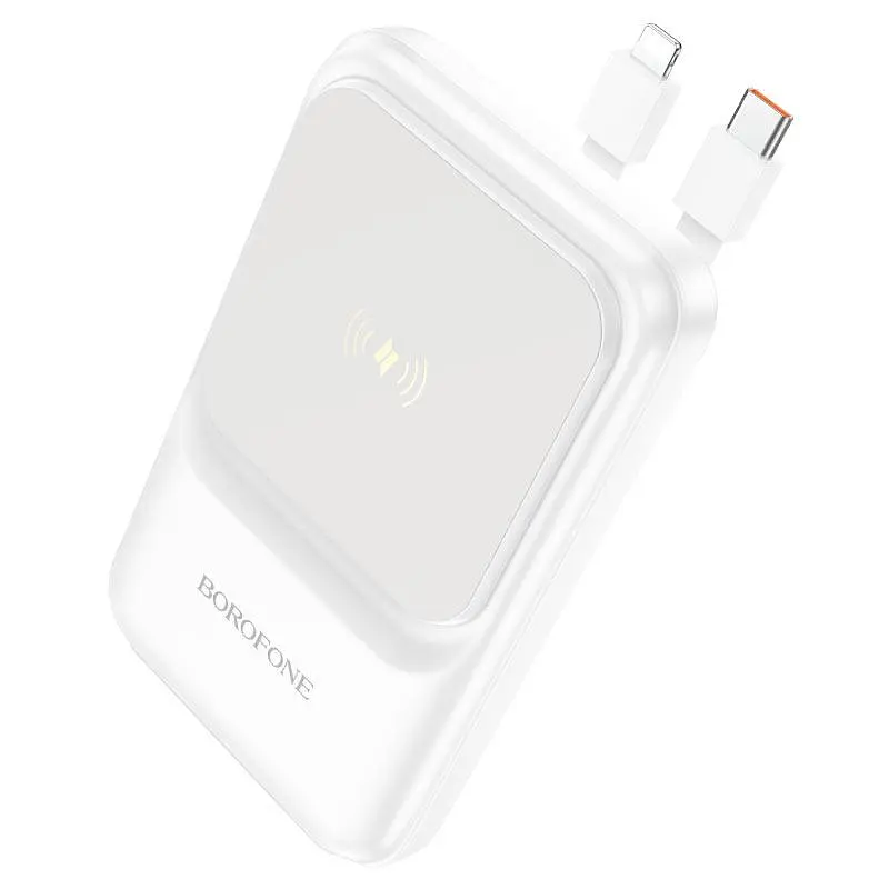 Портативный аккумулятор с беспроводной зарядкой Borofone BJ26 Spencer 20 W 10000 mAh белый - фото 4